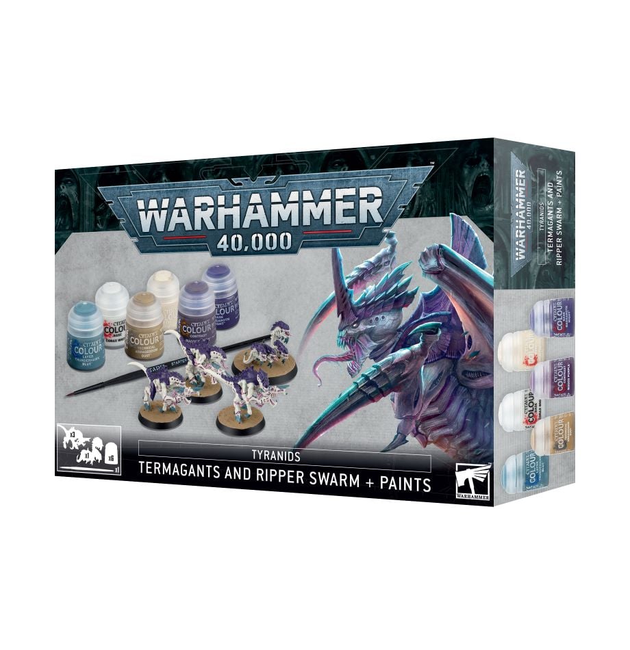 Warhammer 40K: Tyranids - Termagants and Ripper Swarm + Paints Set