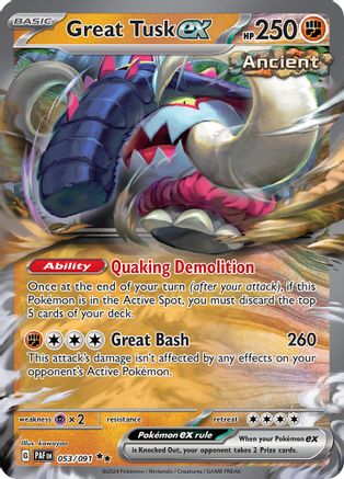 Great Tusk ex 053/091 - SV Paldean Fates Holofoil