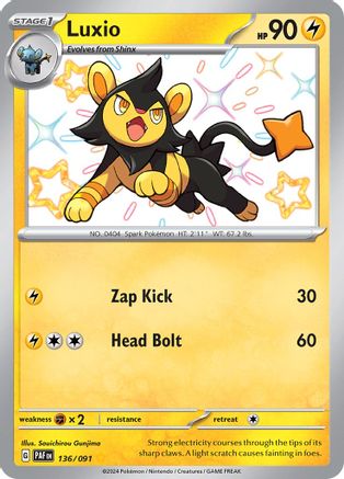 Luxio 136/091 - SV Paldean Fates Holofoil