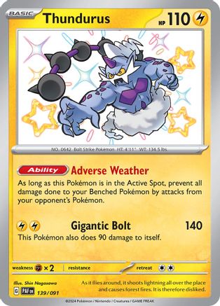 Thundurus 139/091 - SV Paldean Fates Holofoil
