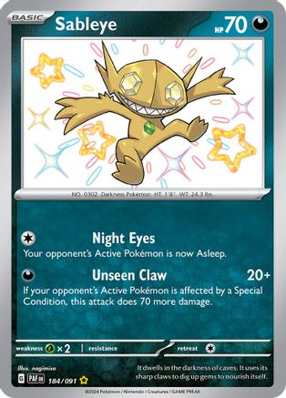 Sableye 184/091 - SV Paldean Fates Holofoil