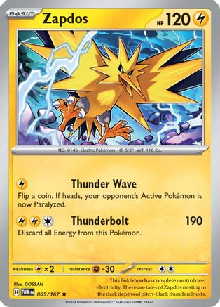 Zapdos 065/167 - SV06 Twilight Masquerade Holofoil