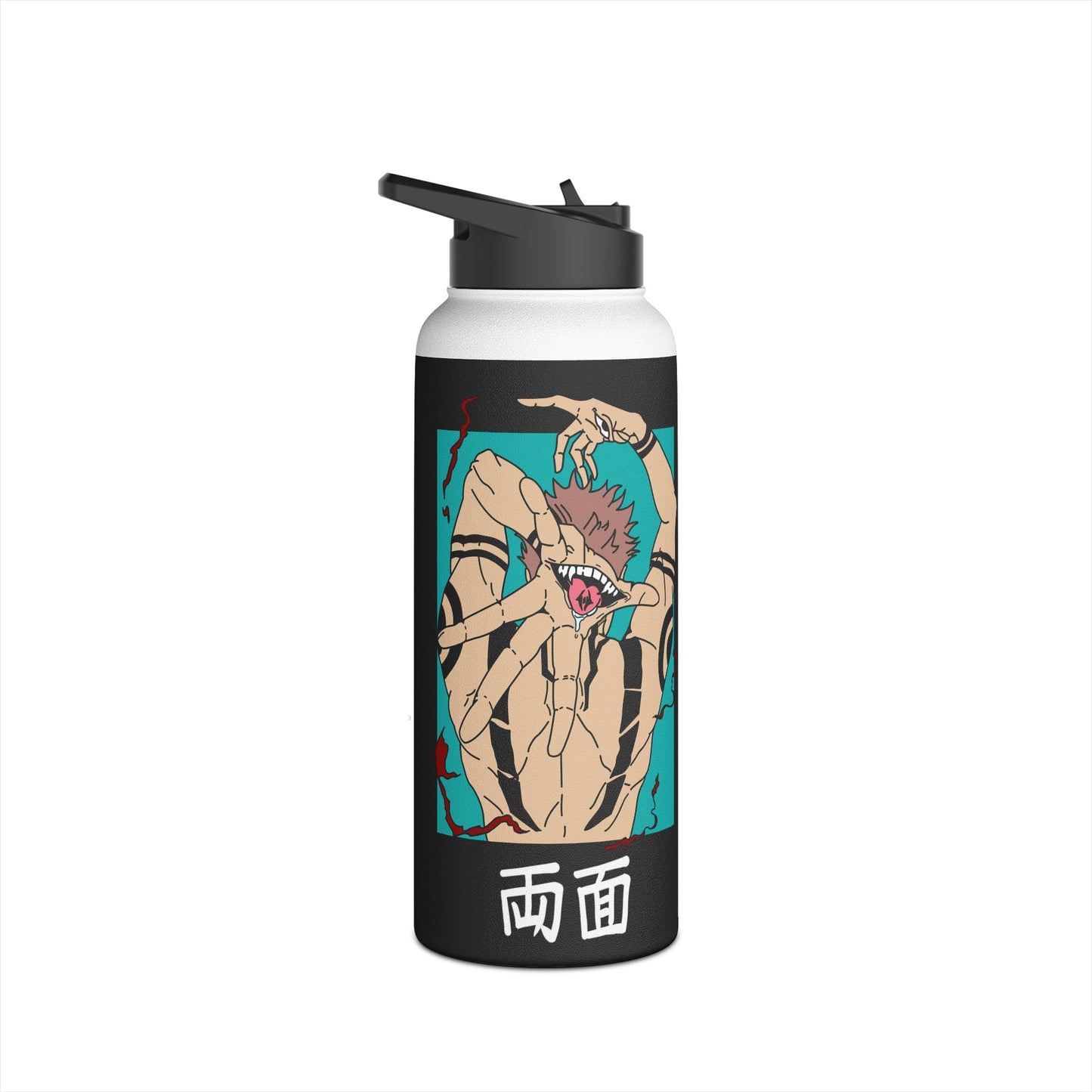 Isolierte Sukuna Anime-Wasserflasche aus Edelstahl mit Standarddeckel