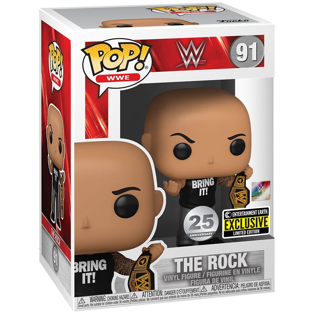 Funko Pop! WWE: The Rock with Championship Belt - Entertainment Earth Exclusive