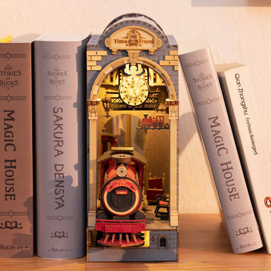 Rolife Time Travel DIY Book Nook Kit | Steampunk Miniature Shelf Insert