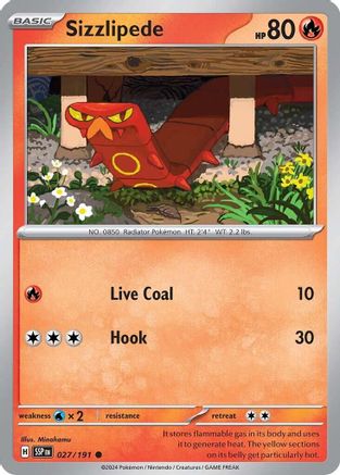 Sizzlipede 027/191 - SV08 Surging Sparks Reverse Holofoil
