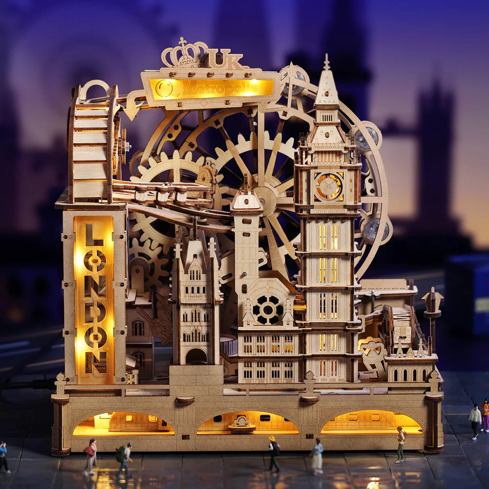 ROKR Marble Travel • London Marble Run Wooden 3D Puzzle