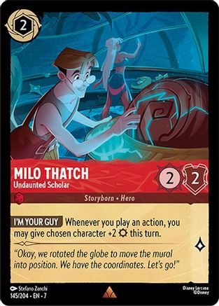 Milo Thatch - Undaunted Scholar (145/204) - Archazias Island Cold Foil