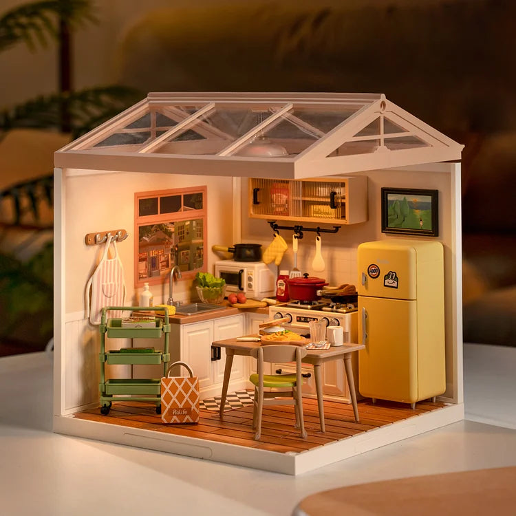 【Neu】Rolife Happy Meals Kitchen DIY Kunststoff-Miniaturhaus