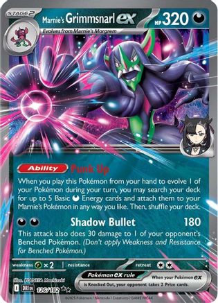 Marnie's Grimmsnarl ex 136 - SV10 Destined Rivals Holofoil
