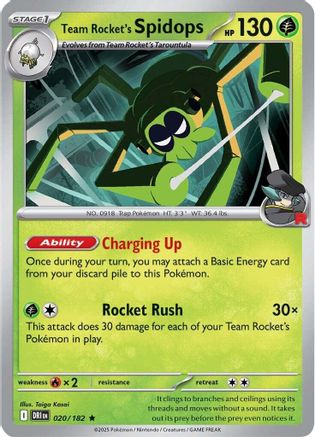 Team Rocket's Spidops 020/182 - SV10 Destined Rivals Holofoil