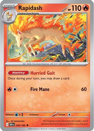Rapidash 030/182 - SV10 Destined Rivals Reverse Holofoil