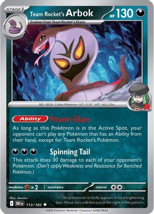Team Rocket's Arbok 113 - SV10 Destined Rivals