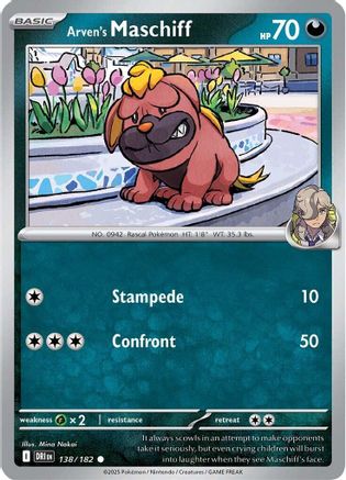 Arven's Maschiff 138 - SV10 Destined Rivals Reverse Holofoil