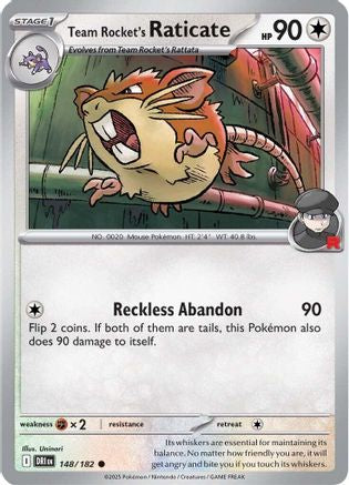 Team Rocket's Raticate 148/182 - SV10 Destined Rivals - Reverse Holofoil