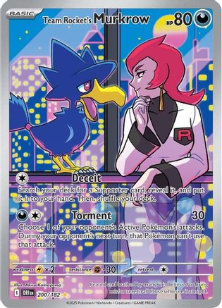 Team Rocket's Murkrow 200/182 - SV10 Destined Rivals Holofoil