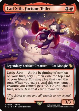Cait Sith, Fortune Teller (Extended Art) (FIC-151) - Commander: FINAL FANTASY Foil