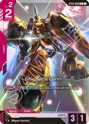 Miguel's Ginn (C+) (ST04-009) - Starter Deck 04 SEED Strike Holofoil - Super Anime Store