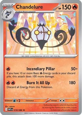 Chandelure 018/086 - SV White Flare Holofoil