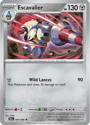 Escavalier 060/086 - SV Black Bolt Reverse Holofoil