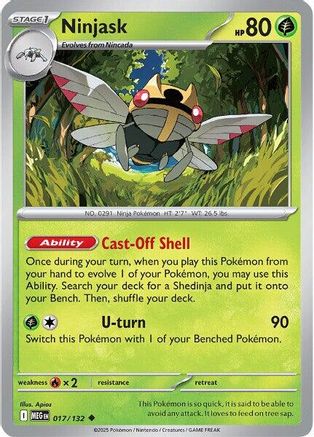 Ninjask 017/132 - ME01 Mega Evolution Reverse Holofoil