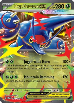Mega Heracross ex 004/094 - ME02 Phantasmal Flames Holofoil