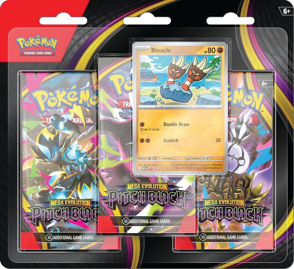 Pokémon TCG: Pitch Black 3-Pack Blister [Binacle] - ME05: Pitch Black (ME05)
