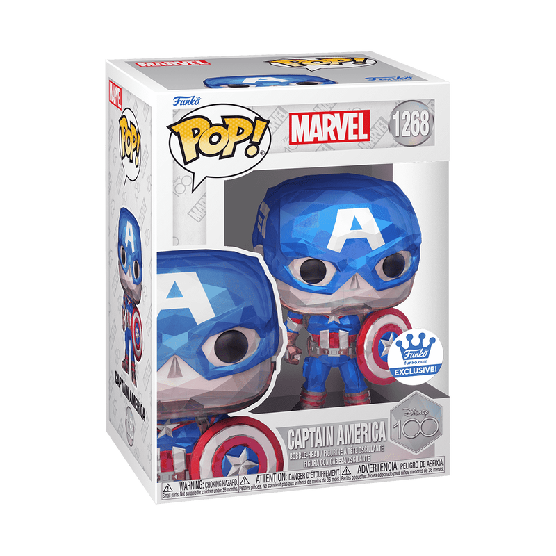 POP! Marvel: 1268 Disney 100, CPT America (Facet) Exclusive