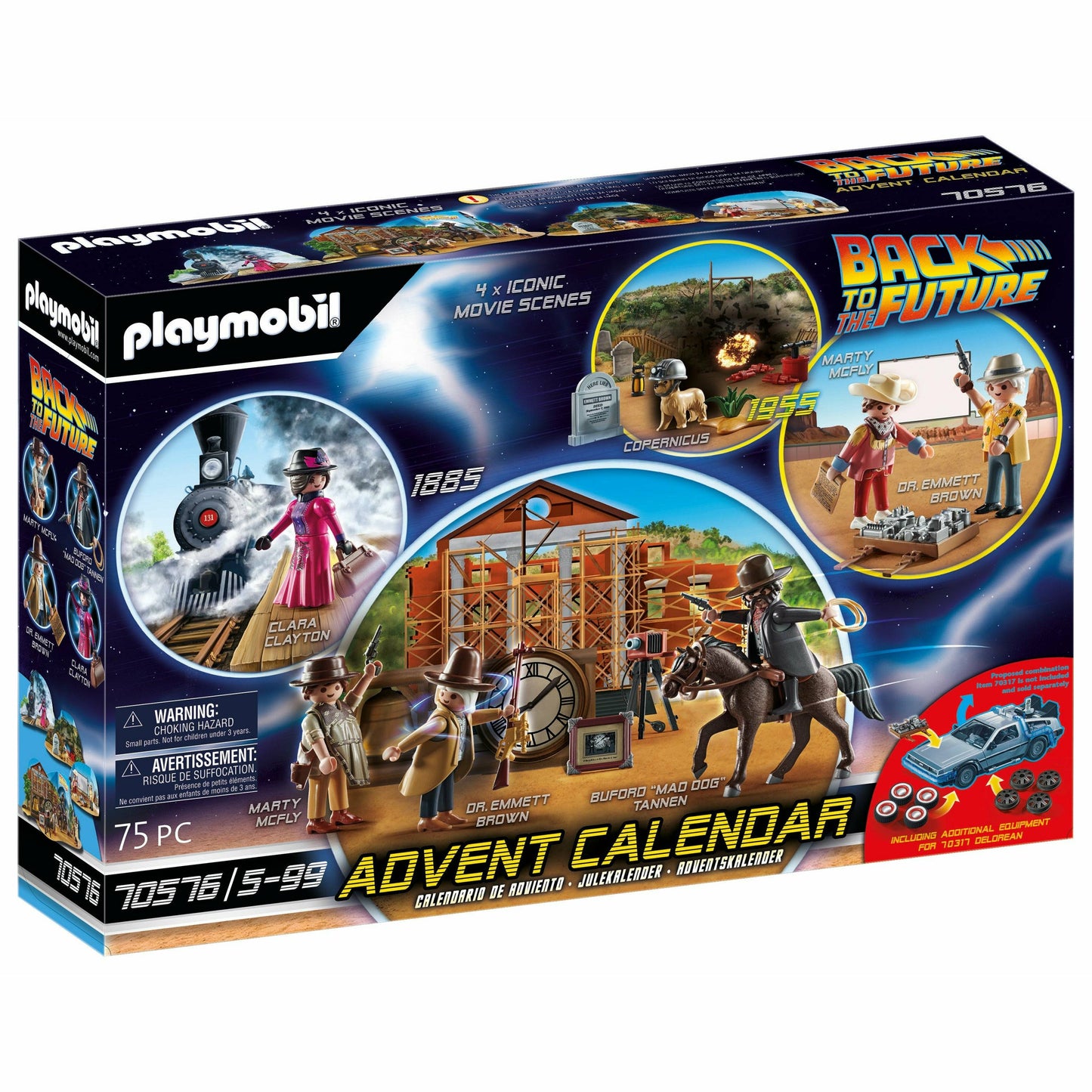 Playmobil Zurück in die Zukunft Teil III 75-teiliger Adventskalender mit 7 Vinylfiguren