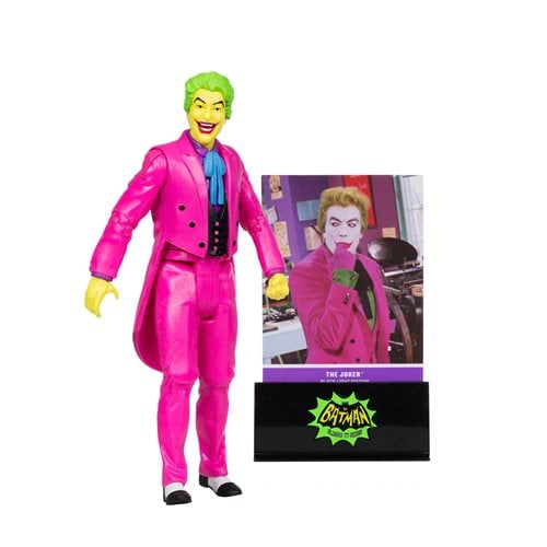 McFarlane Toys DC Retro The Joker Batman: Classic TV Series Black Light Gold Label 6-Inch Action Figure - Entertainment Earth Exclusive