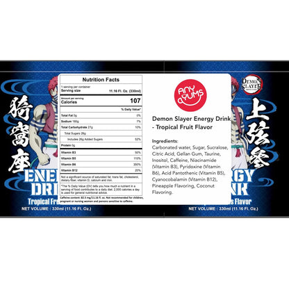 Demon Slayer Kimetsu no Yaiba Tropical Fruit Energy Drink – 11.16 fl oz Can