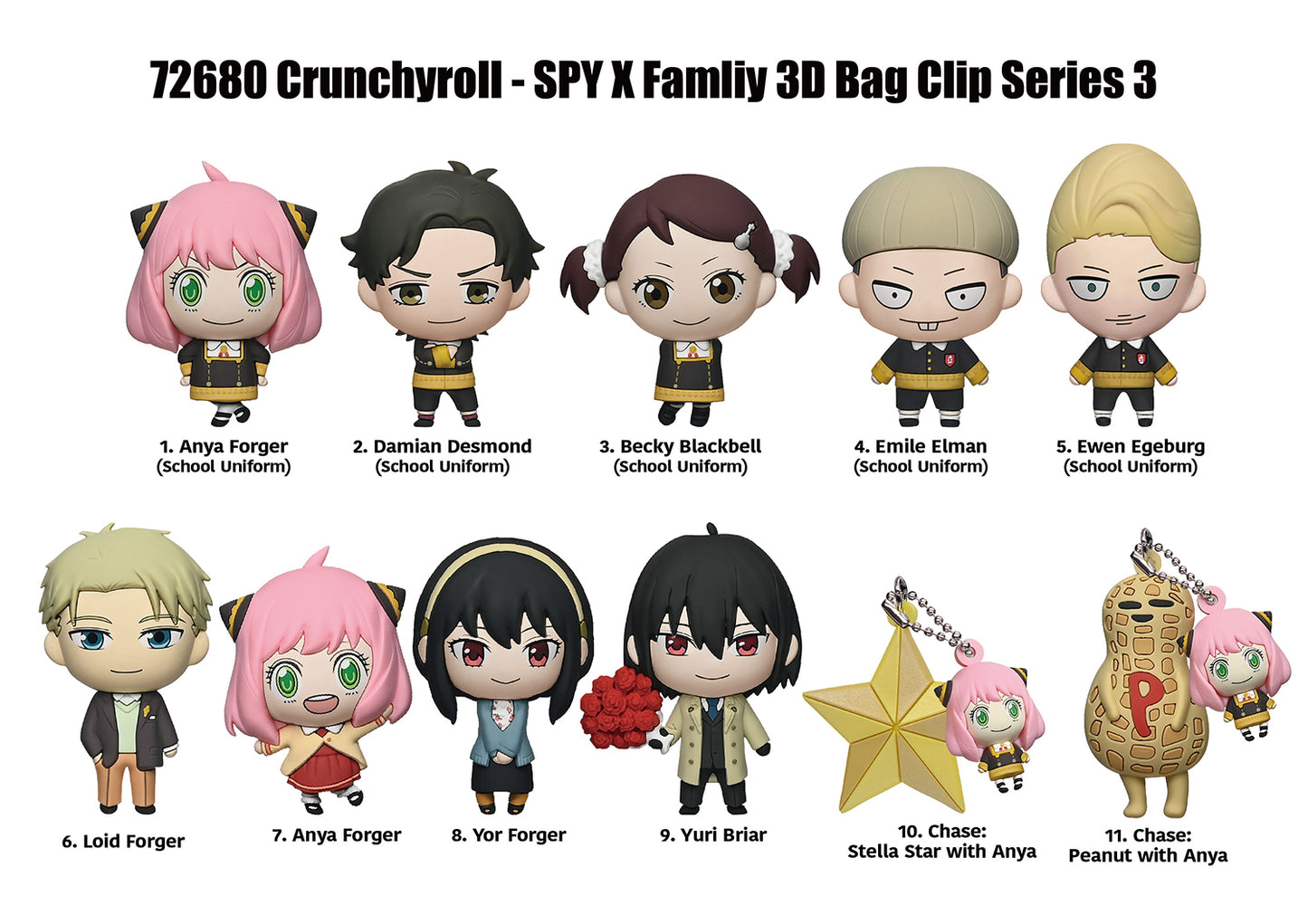 Spy x Family 3D Foam Bag Clip Blind Bag - Series 3 | Official Monogram