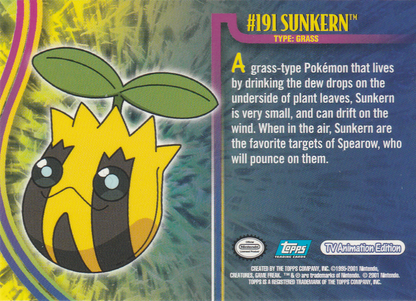 Sunkern Foil (191) [Topps Pokemon Johto Series 1]