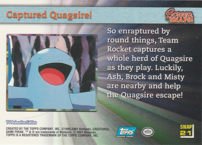 Captured Quagsire! (SNAP 21) [Topps Pokemon Johto Series 1]