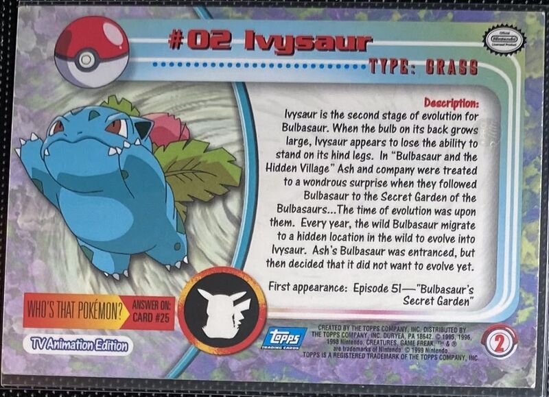 Ivysaur (2) [Topps TV Animation Edition Series 1 (Second Print)]