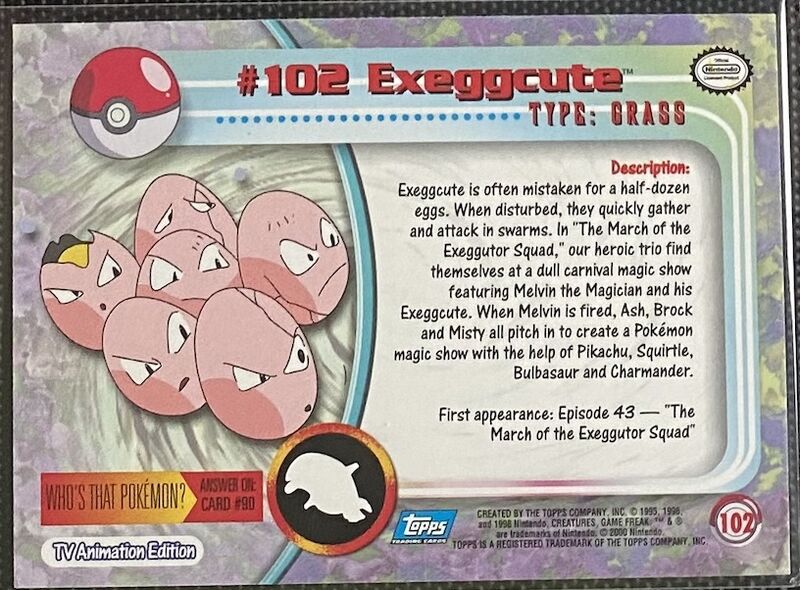 Exeggcute (102) [Topps TV Animation Edition Series 2]