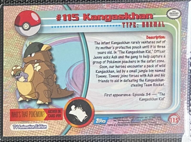 Kangaskhan Foil (115) [Topps TV Animation Edition Series 2 (Blue Logo)]