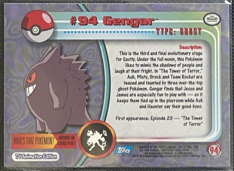 Gengar (94) [Topps TV Animation Edition Series 2]