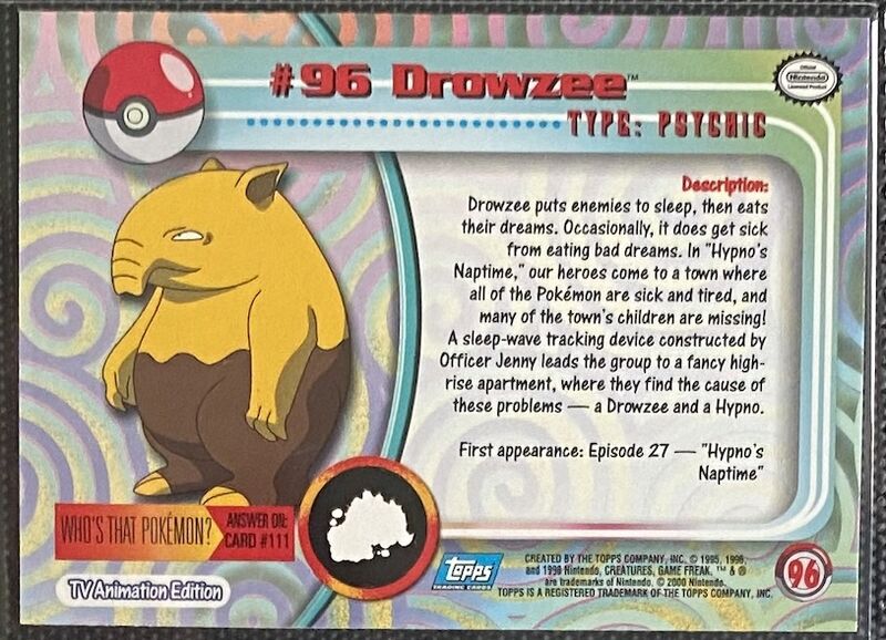 Drowzee Foil (96) [Topps TV Animation Edition Series 2]