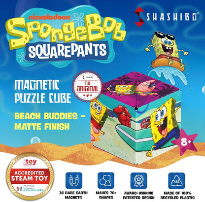 SHASHIBO Magnetic Puzzle Cube: Spongebob Squarepants - Beach Buddies