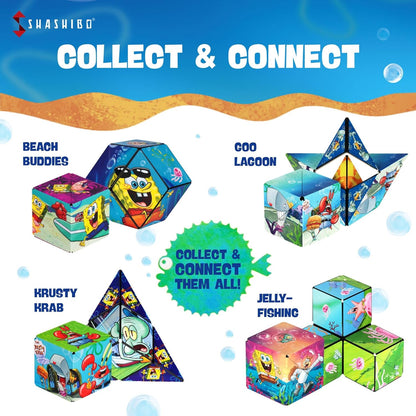 SHASHIBO Magnetic Puzzle Cube: Spongebob Squarepants - Beach Buddies