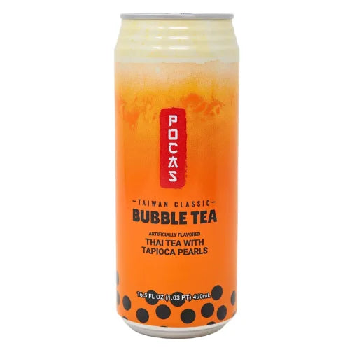 Bubble Tea - Popping Boba - Thai Tea with tapioca pearls Tea 490ml