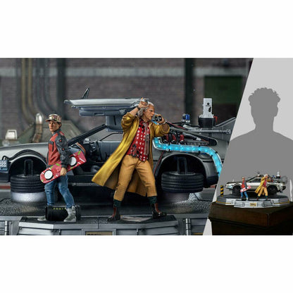 Iron Studios Back to the Future Part II DeLorean (Full Deluxe Version including Marty McFly and Doc Brown) 1:10 Scale Statues