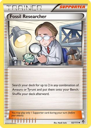 Fossil Researcher 092/111 - XY  Furious Fists