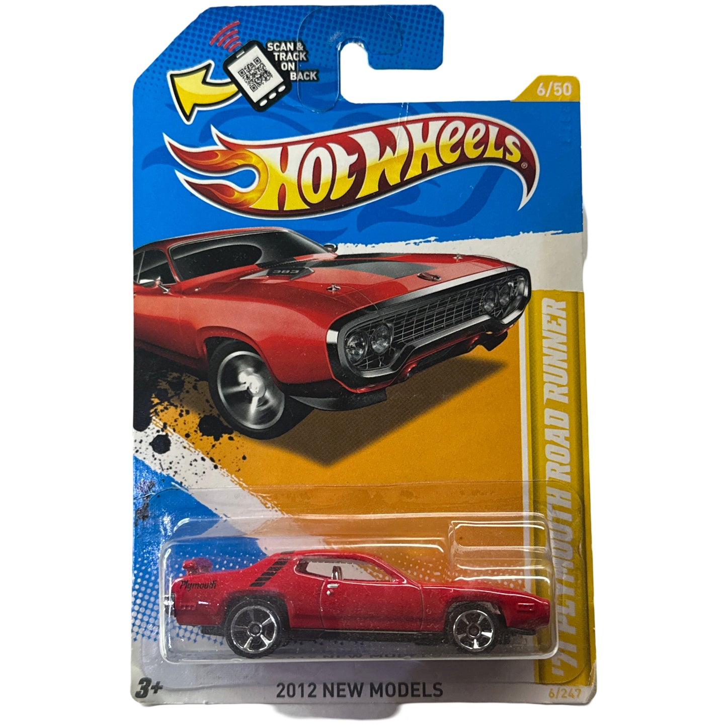 Hot Wheels 2012 New Models 6/50 Red 71 Plymouth Road Runner Car 6/247