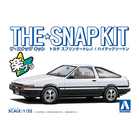 Aoshima: 1/32 The Snap Kit Toyota Sprinter Trueno (High-Tech Two Tone) 1/32 Scale Model Kit #16-A