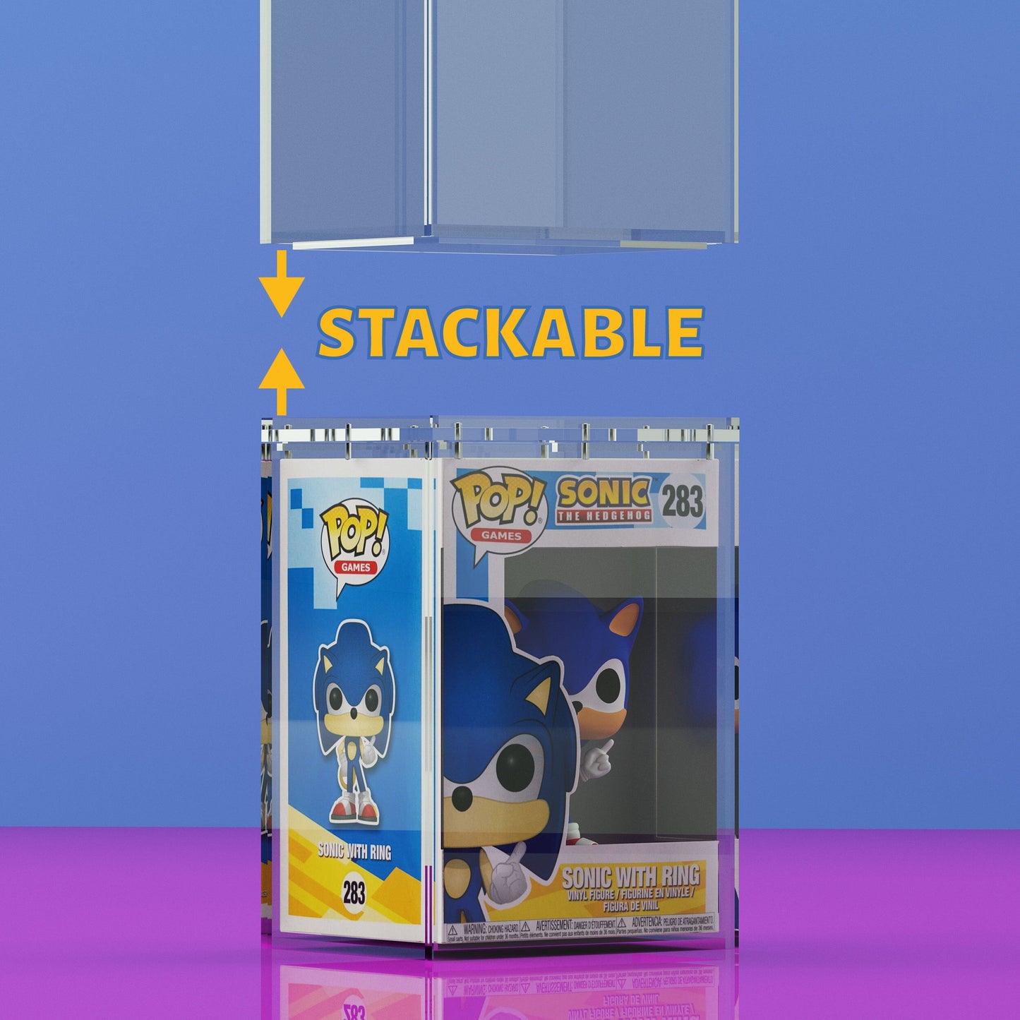 Standard Size Hard Protectors 2-Count Mighty Guards (Compatible with - 4" Funko POP! ) - Stackable with Magnetic Lid