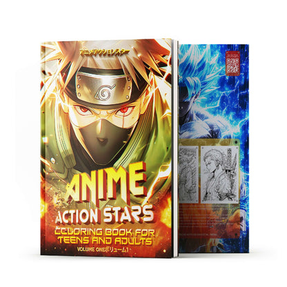 Anime Action Stars Coloring Book Vol 1 | 60 Pages | Teens & Adults