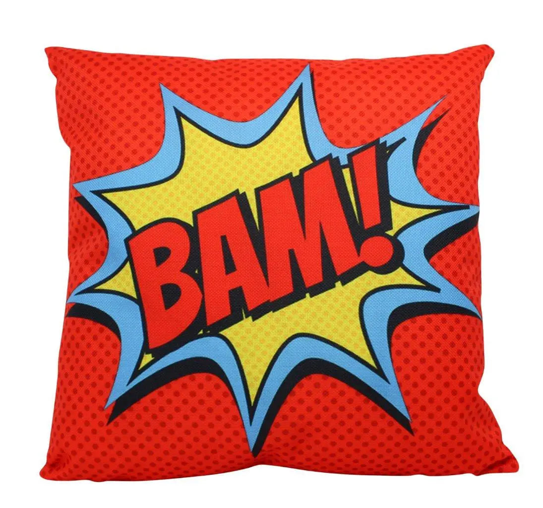 BAM | Red |  Anime | Fun Gifts | Pillow Cover | Home Decor | Throw Pillows | Happy Birthday | Kids Room | Bedroom Decor | Room Decor