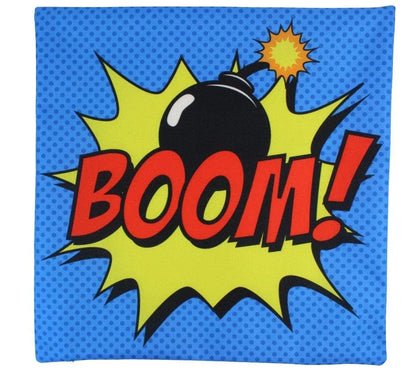 BOOM | Red |  Anime | Fun Gifts | Pillow Cover | Home Decor | Throw Pillows | Happy Birthday | Kids Room | Bedroom Decor | Room Decor